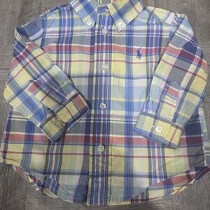 Polo by Ralph Lauren Classic Blue and Yellow Button Down Shirt